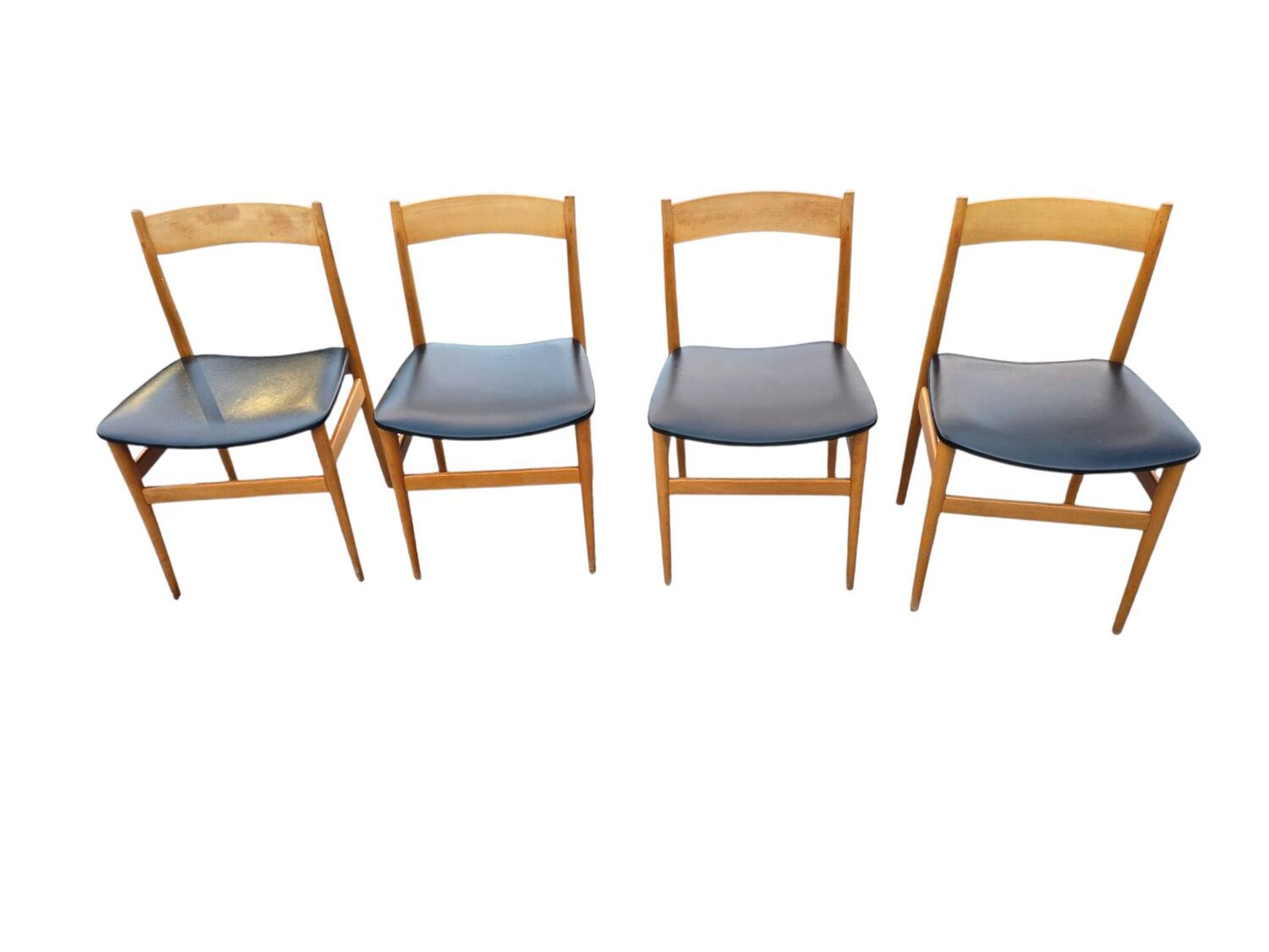 4 chaises scandinave en hêtre des années 60