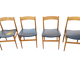 4 Scandinavian beech chairs from the 1960s.