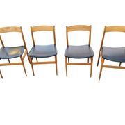 4 chaises scandinave en hêtre des années 60