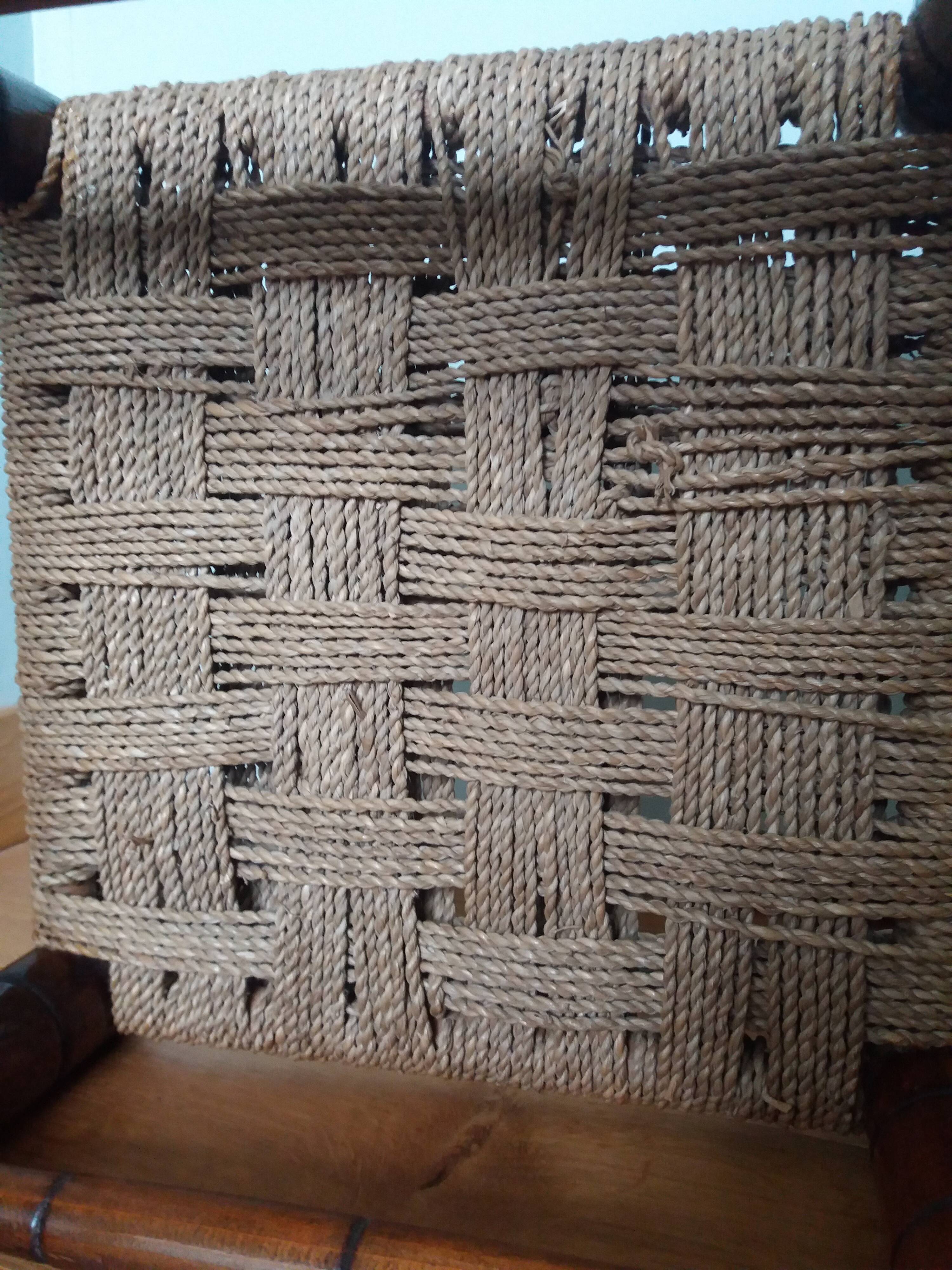 Wooden and rope stool