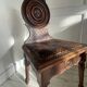 Wooden chair with Breton leather seat