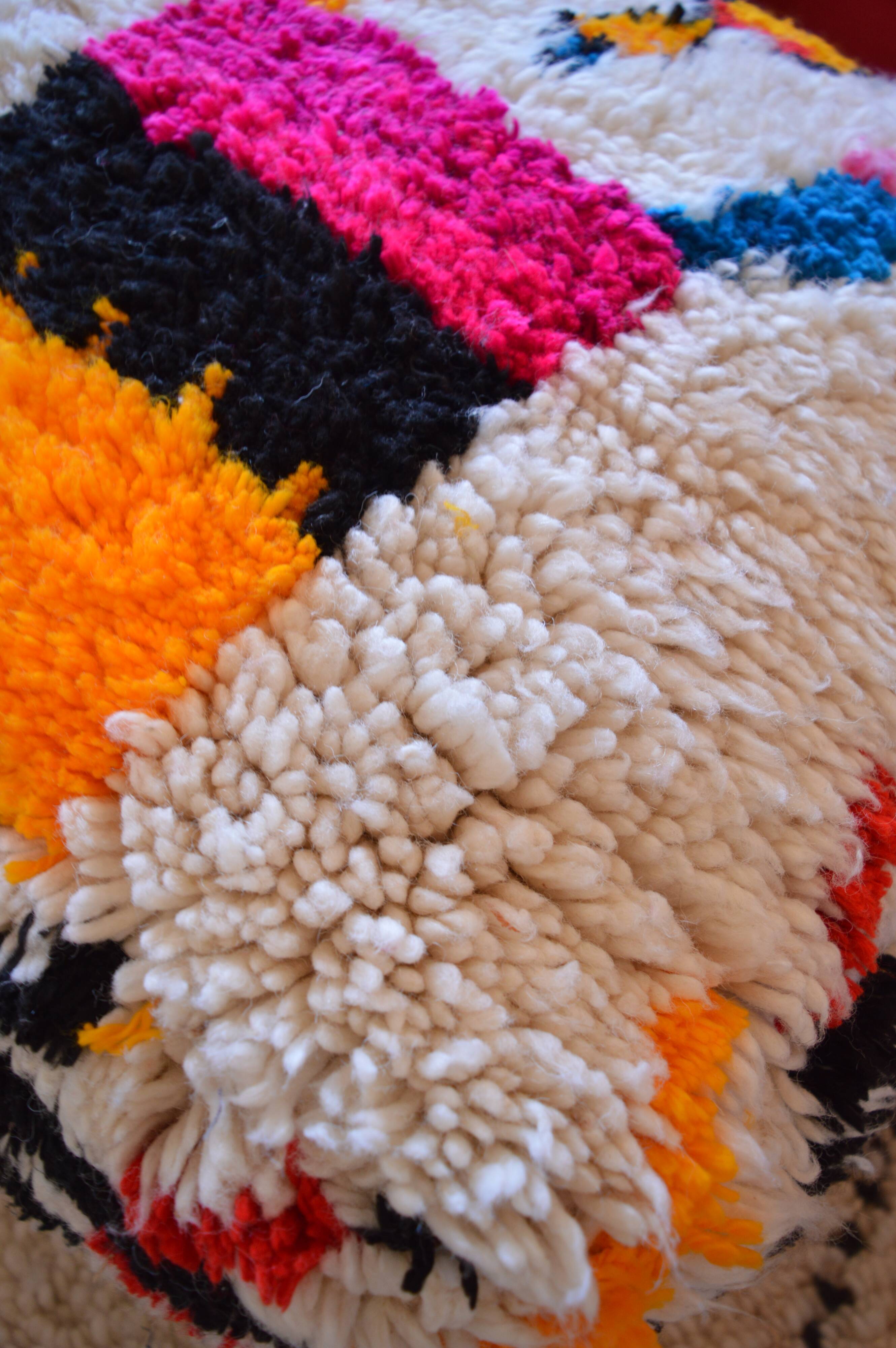 Colorful berber beery poufs azilal 60 x 60 x 20 cm