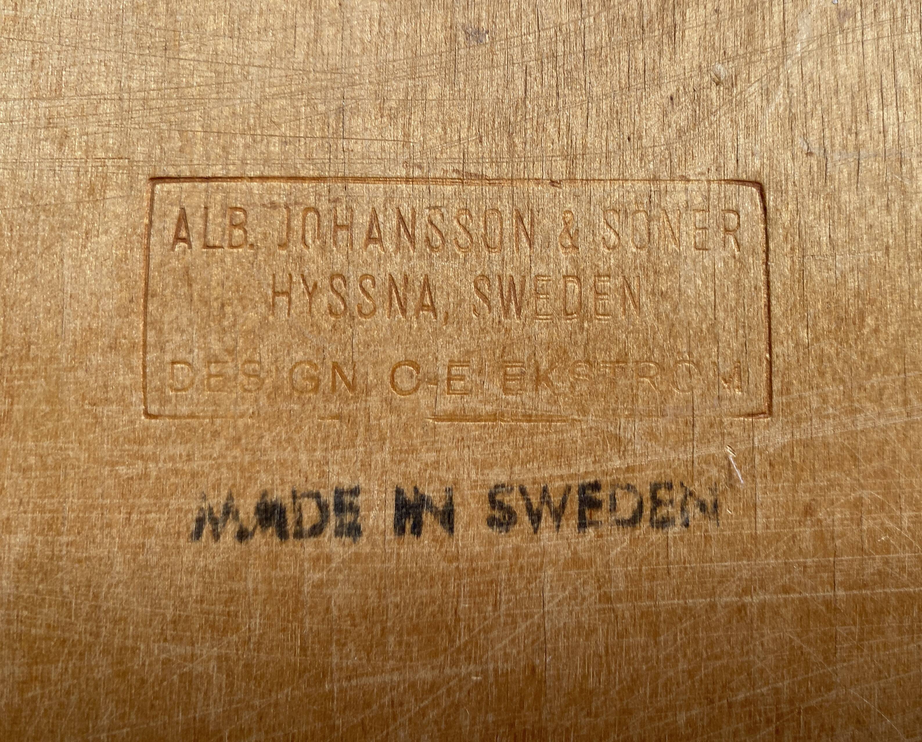 4x Ekstrom Oak dining chairs for Johansson & Soner Sweden 1960s