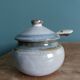 Small pot sugar and mustard bowl signed Atch, Chantal and Thierry Robert