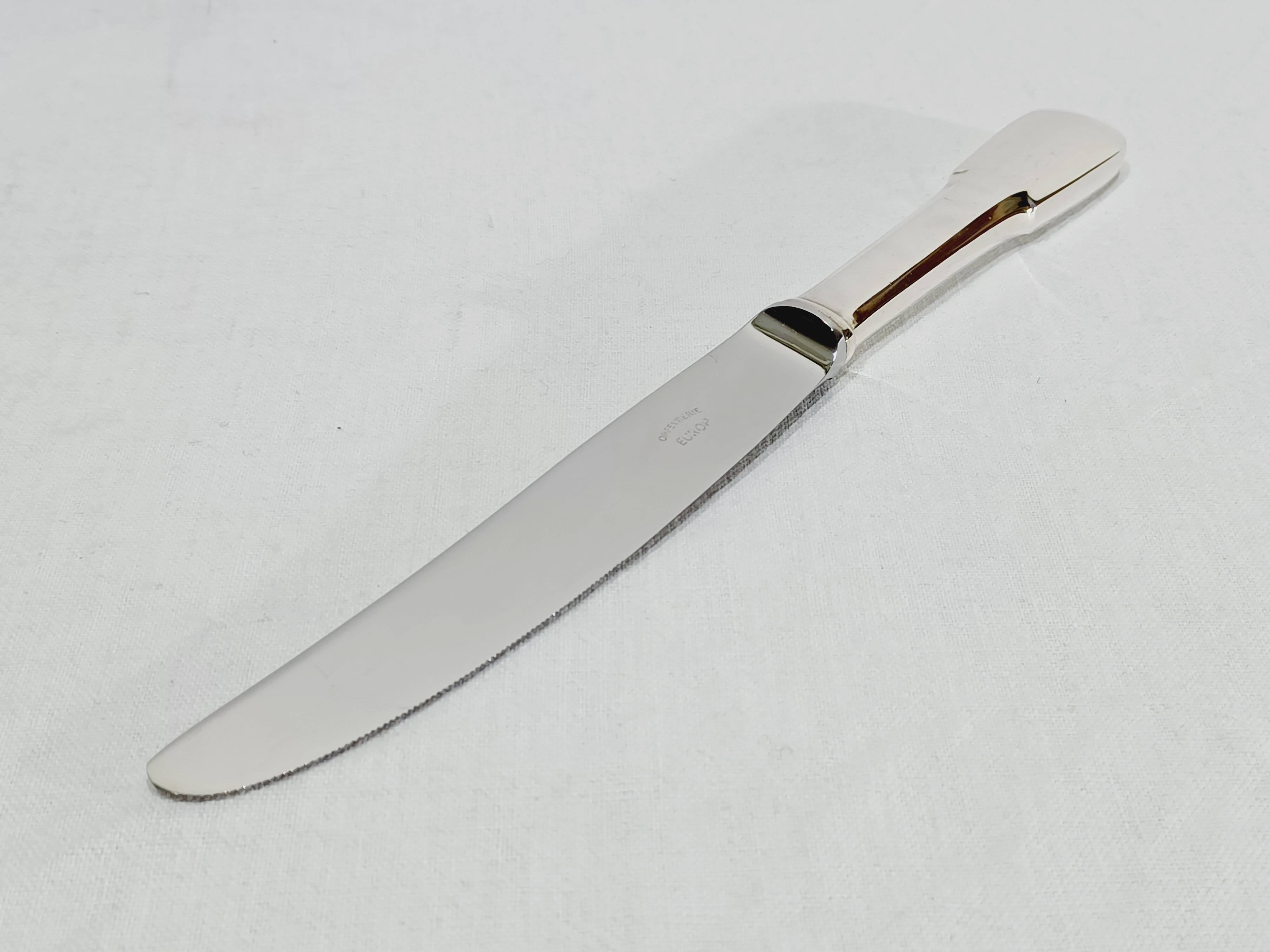 Europ - 12 silver-plated metal knives Uniplat