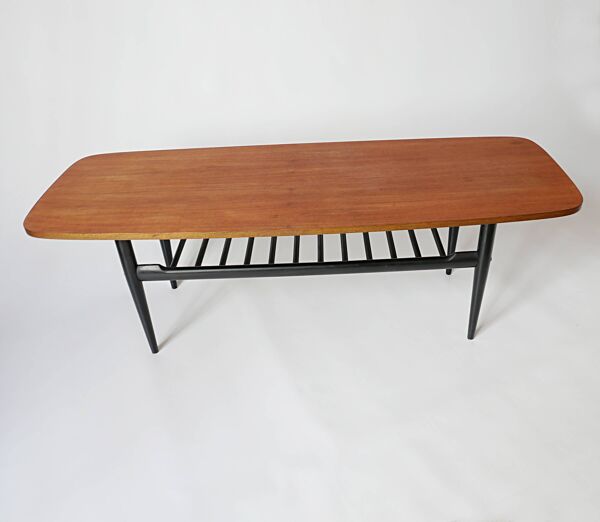 Table basse en teck scandinave 1970