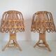 Paire de lampes de chevet en bambou