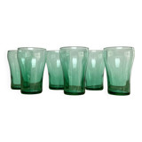 6 verres vintage verre émeraude