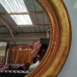 Oval mirror gilded wood - 84x100cm