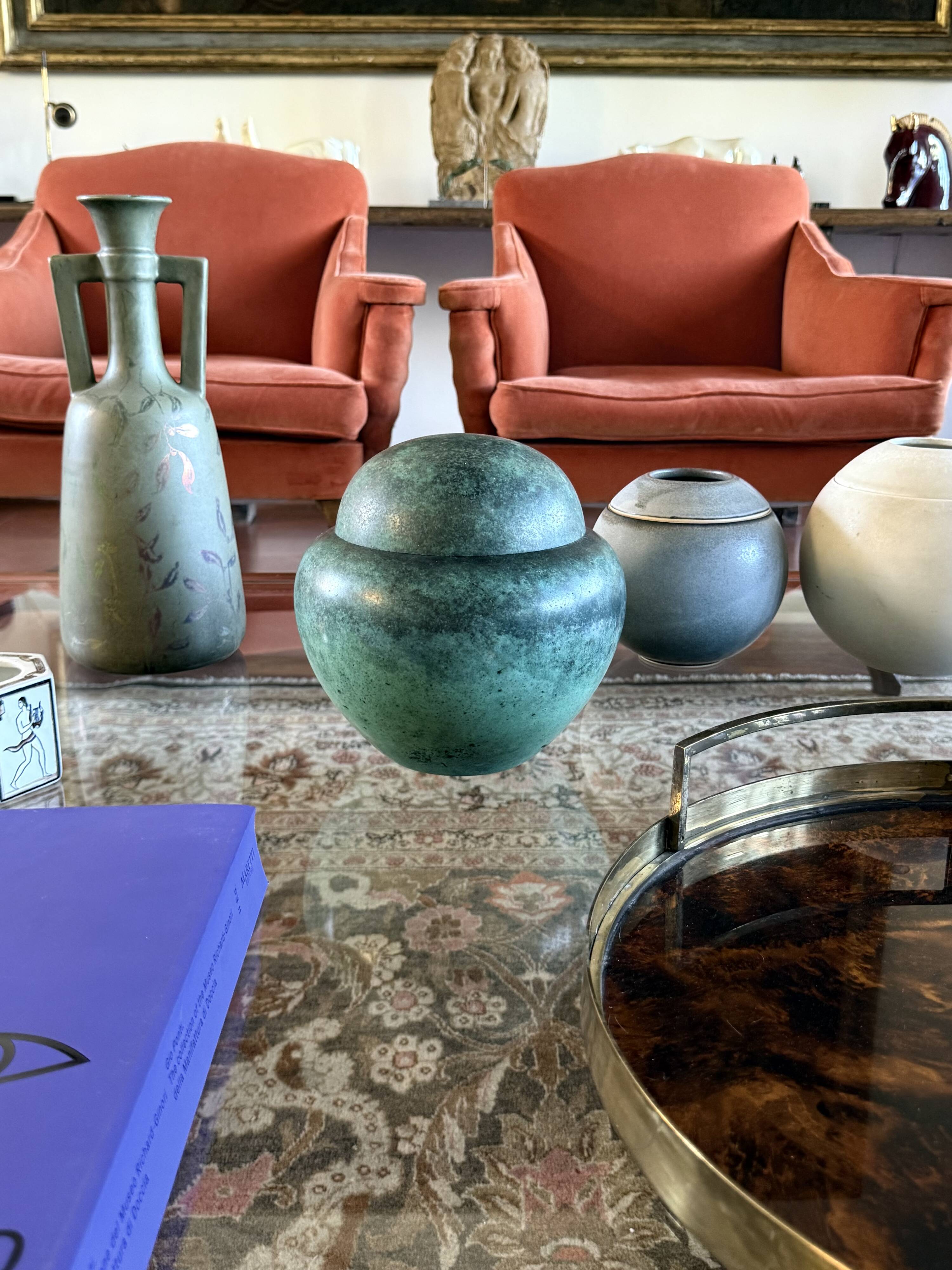 Art Deco green vase / potiche Ikora series, Paul Haustein, WMF Germany ca.