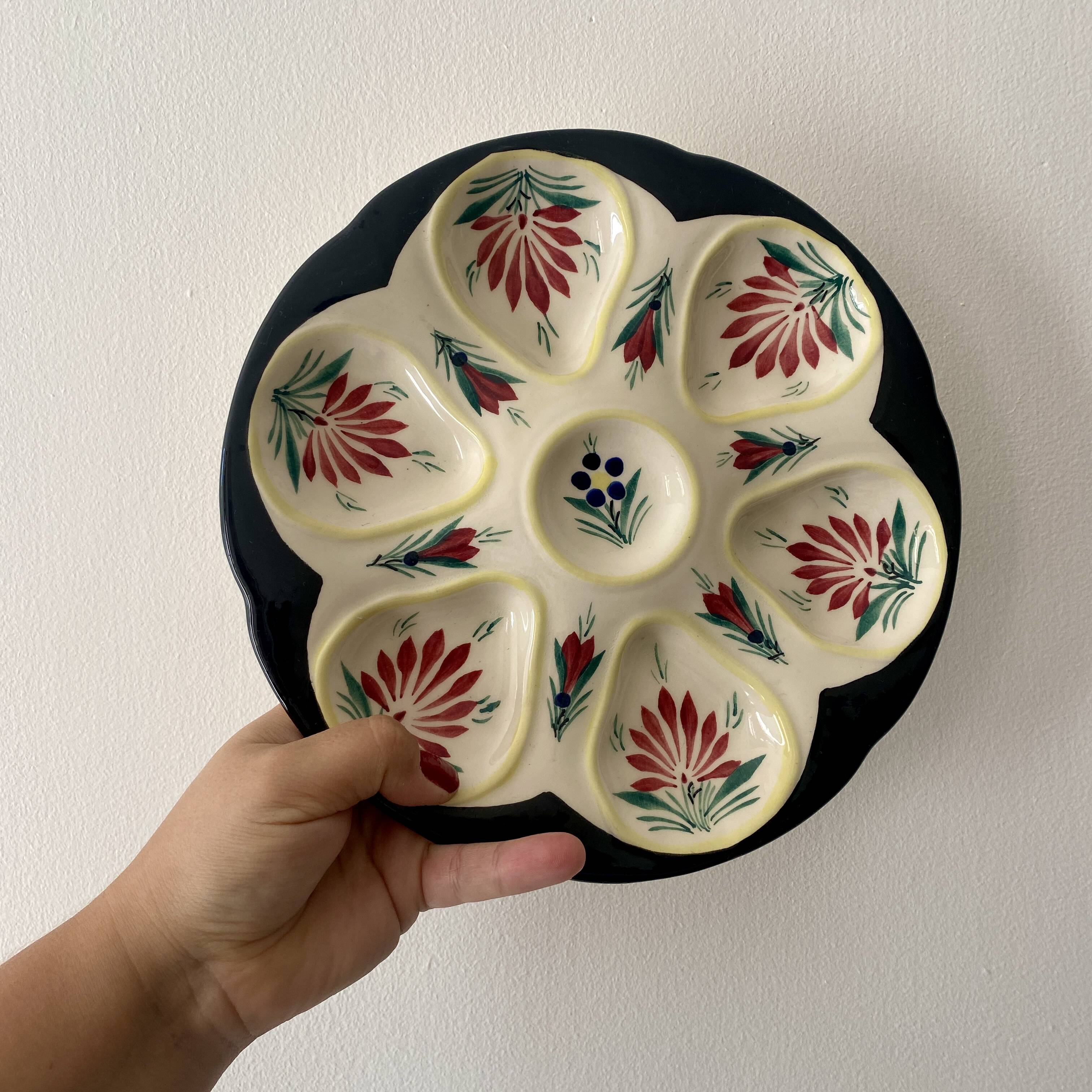 Set of 6 vintage oyster plates - Henriot - Quimper