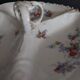 Serving dish beggar porcelain flowered Limoges early 20th century
