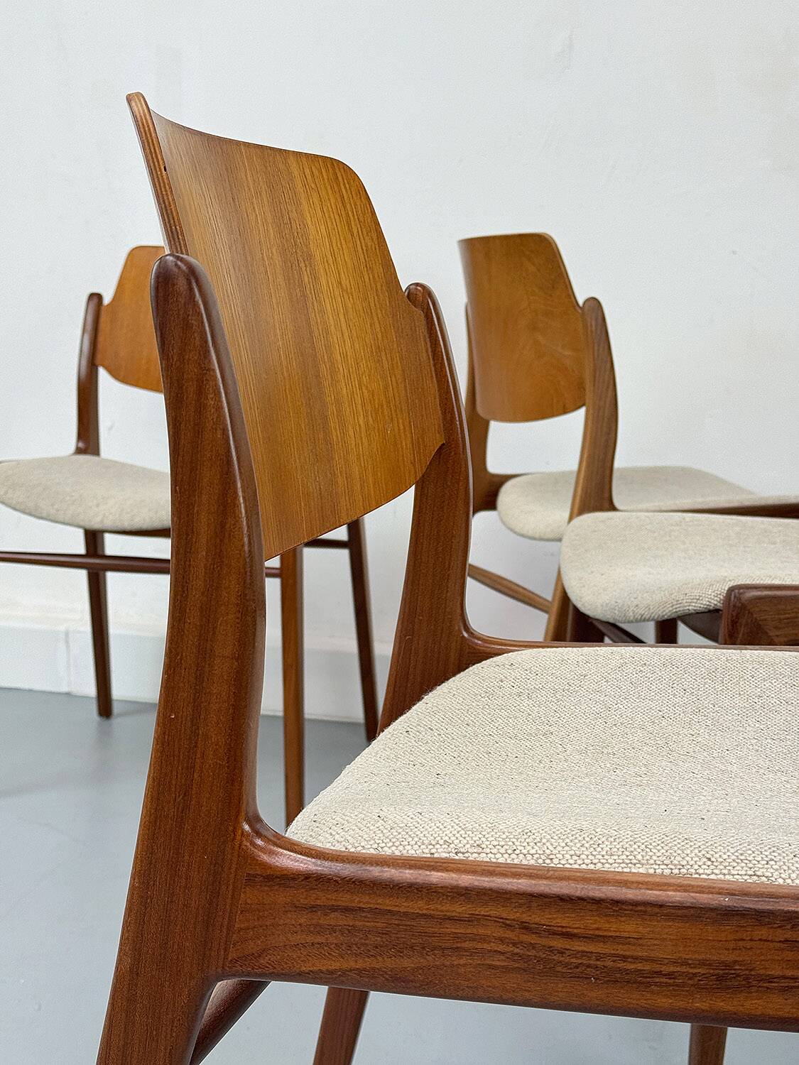 Teak Dining Chairs by Hartmut Lohmeyer for Wilkhahn, 1960s, Set of 6
