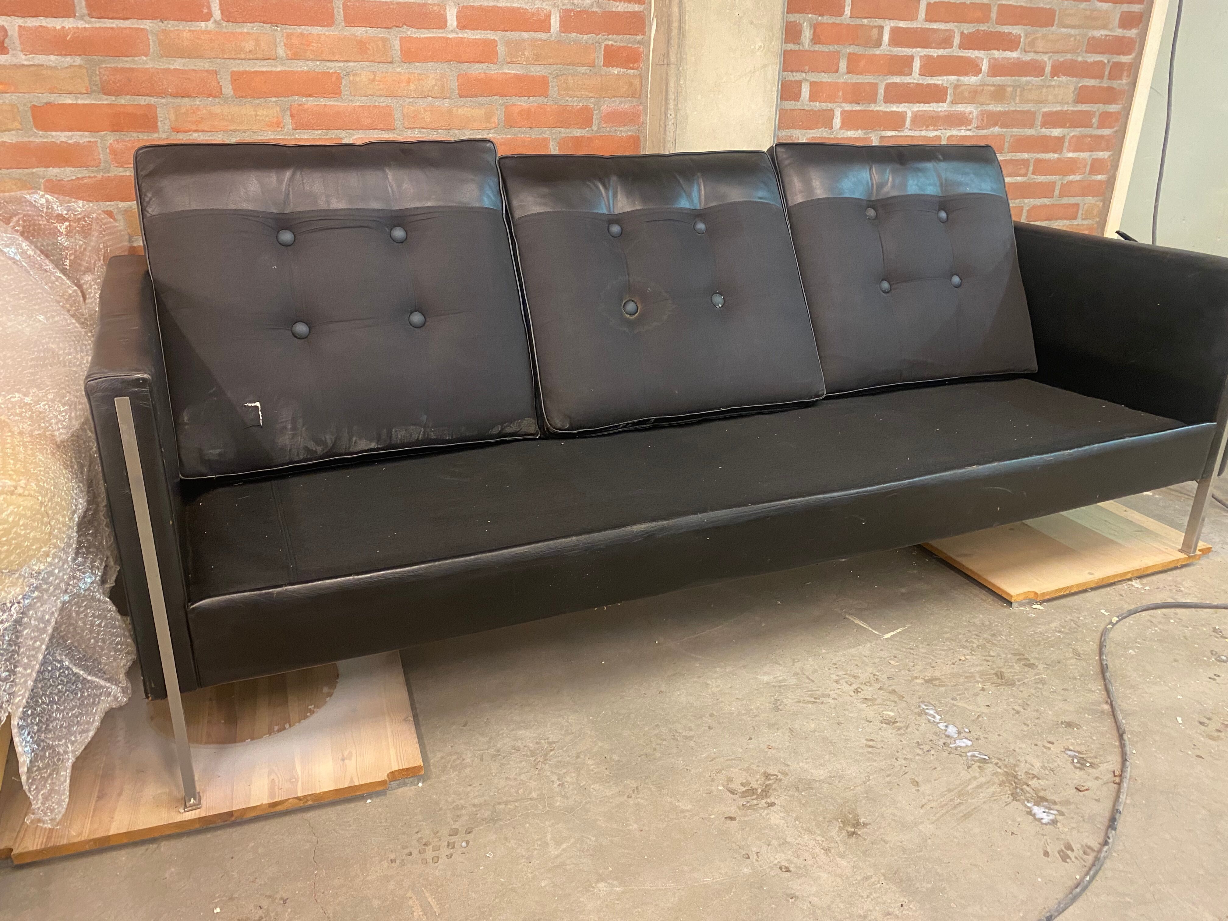 Leather No. 442/3 Sofa by Pierre Paulin for Artifort, 1960s