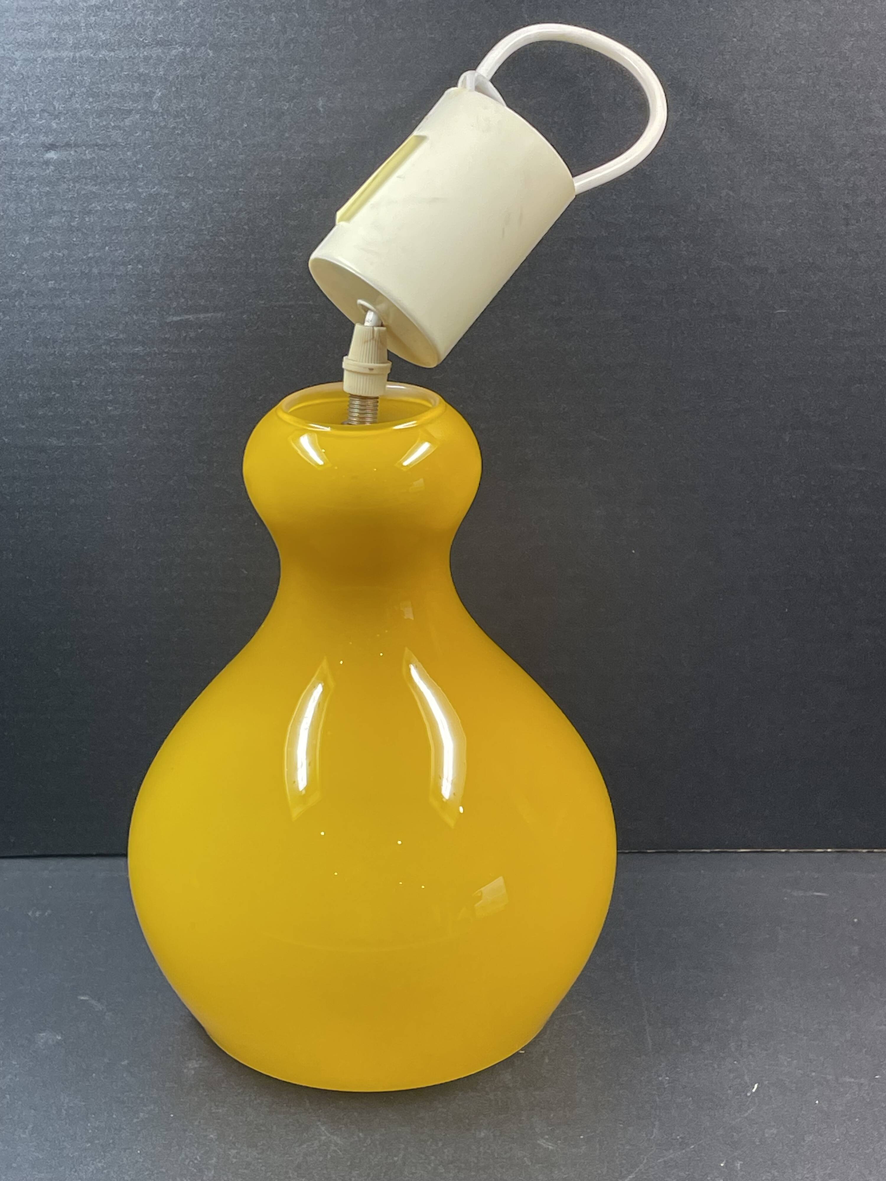 Orange opaline chandelier circa 1970