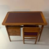 Solid oak and leather desk