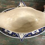 Saucière Sarreguemines modele Cluny décor arabesque bleue