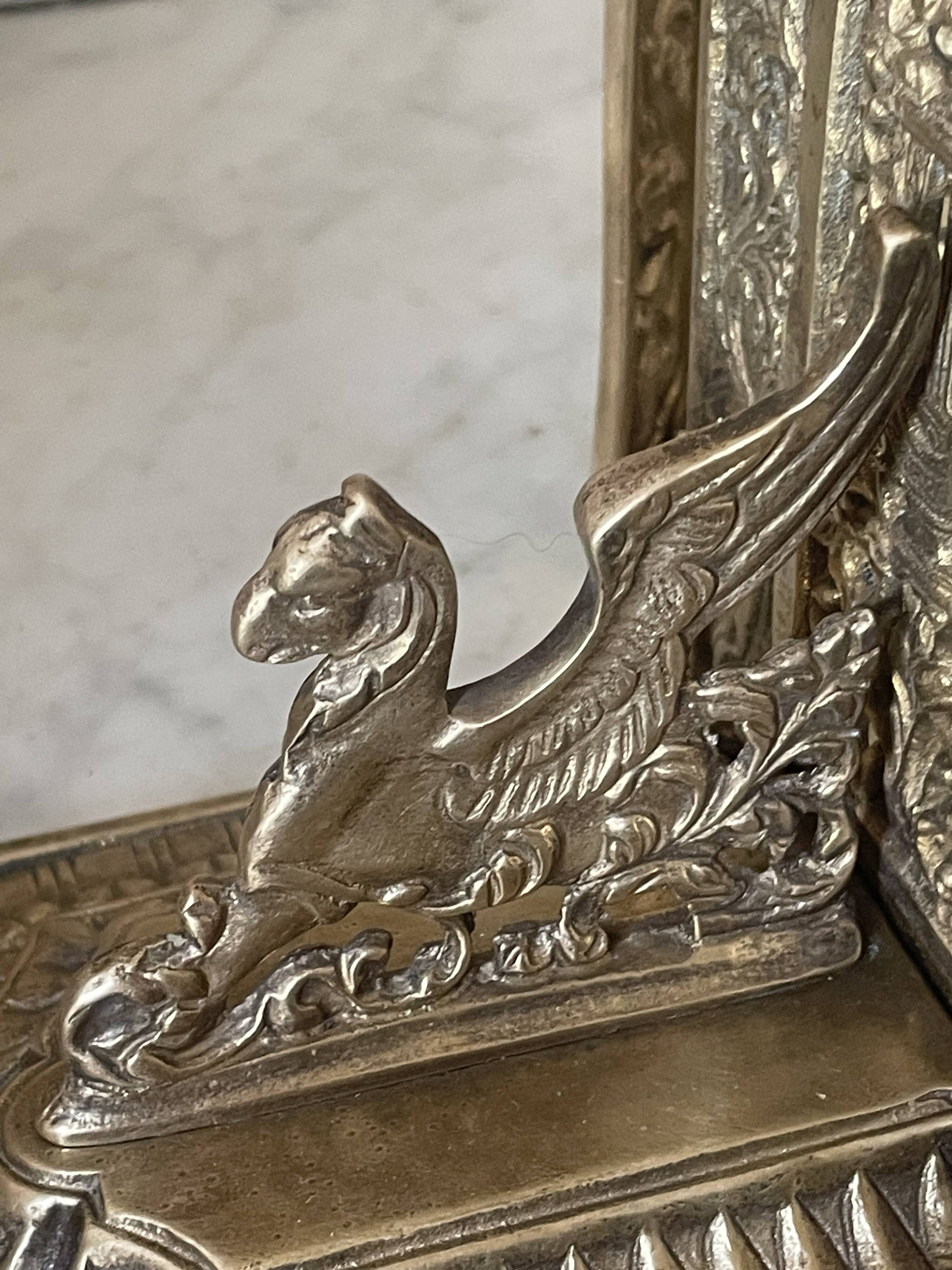 pair of Gothic decorative bookends in brass 1920