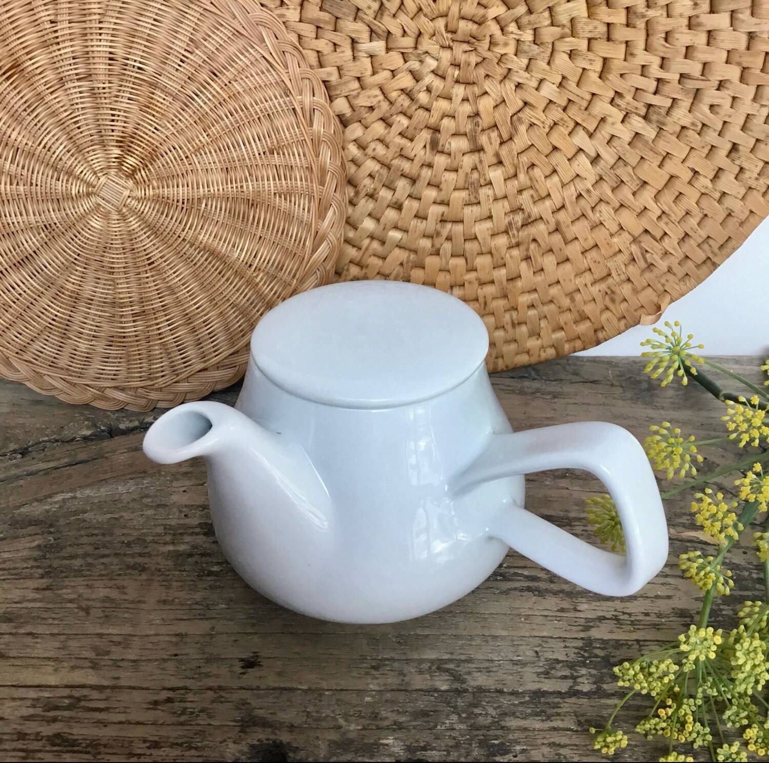 Vintage white teapot