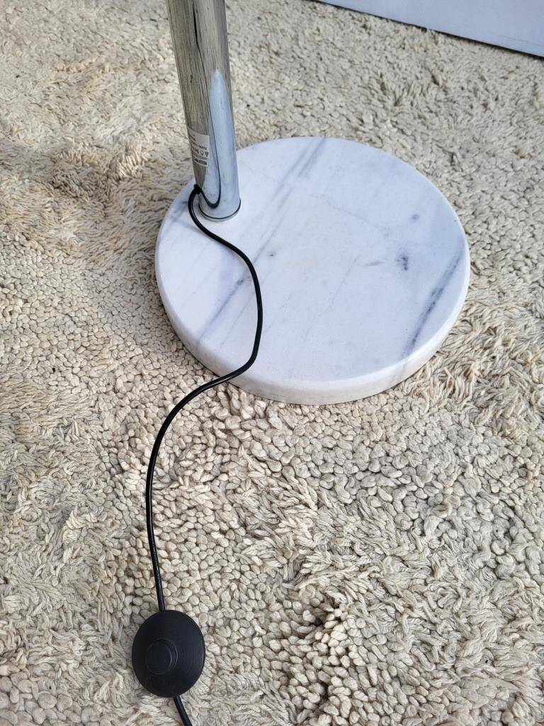 Vintage ARC floor lamp with 5 adjustable chrome arms on marble base