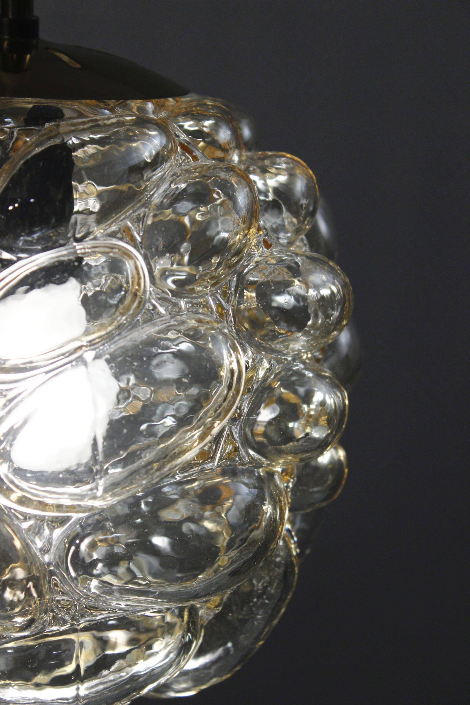 Bubble glass pendant light by Helena Tynell, Limburg design, 1960s.