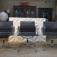 Vintage Leather Swivel Armchairs Ea108 by Charles and Ray Eames for Vitra