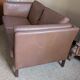 Canapé scandinave cuir marron 2 places