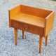 Vintage bedside table of the 50s in blond oak bobbin feet