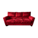 Vintage 3 Seat Red Velour Sofa, Ikea 1990s