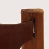 1960s armchair tan saddle leather pine wood swedish