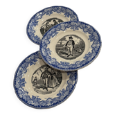 3 assiettes parlantes Luneville