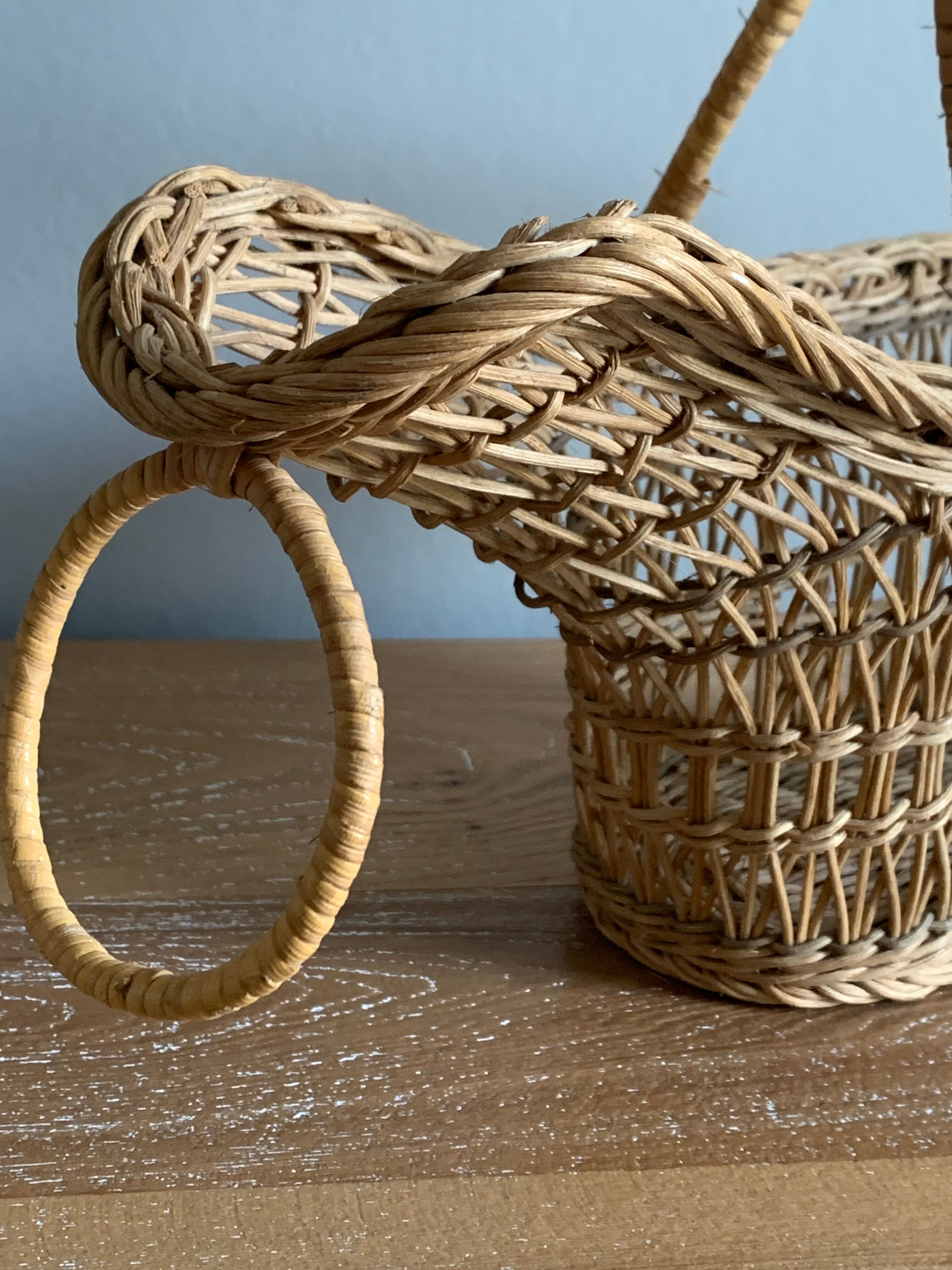 Vintage rattan bottle holder