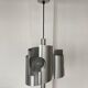 Space age brushed metal 3-light pendant lamp