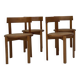 4 Italian wooden dining chairs with rattan seating