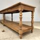 Large 19th-century oak draper's table with 6 legs.