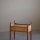 Henning Kjærnulf, oak bedside table, modern Danish, "Razorblade", 1960s