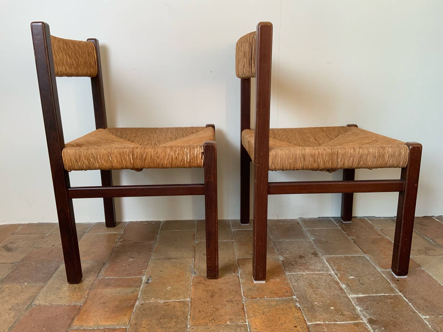 Pair of Mid-Century wicker chairs