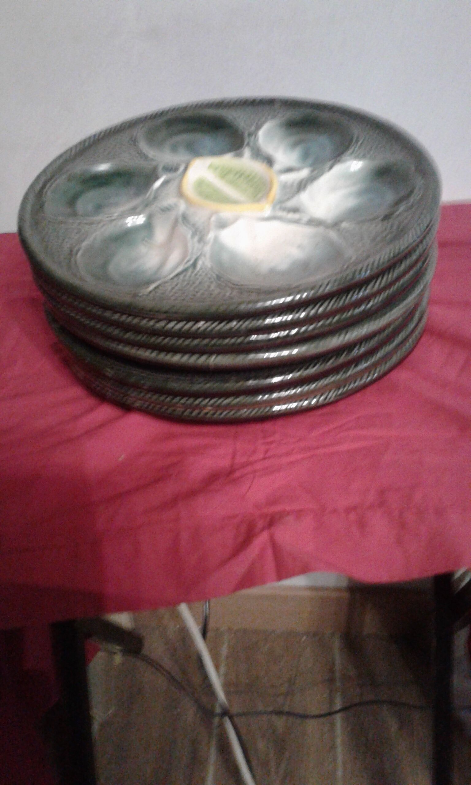 Six plates of oysters Saint Clement