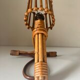 Vintage rattan wall lamp design 60 years