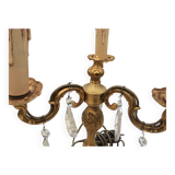 Pair of 3-light bronze candlestick lamps