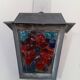 Applique murale en zinc et verres colorés
