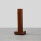 Art Deco oak and red marble pedestal or side table, France 1920s