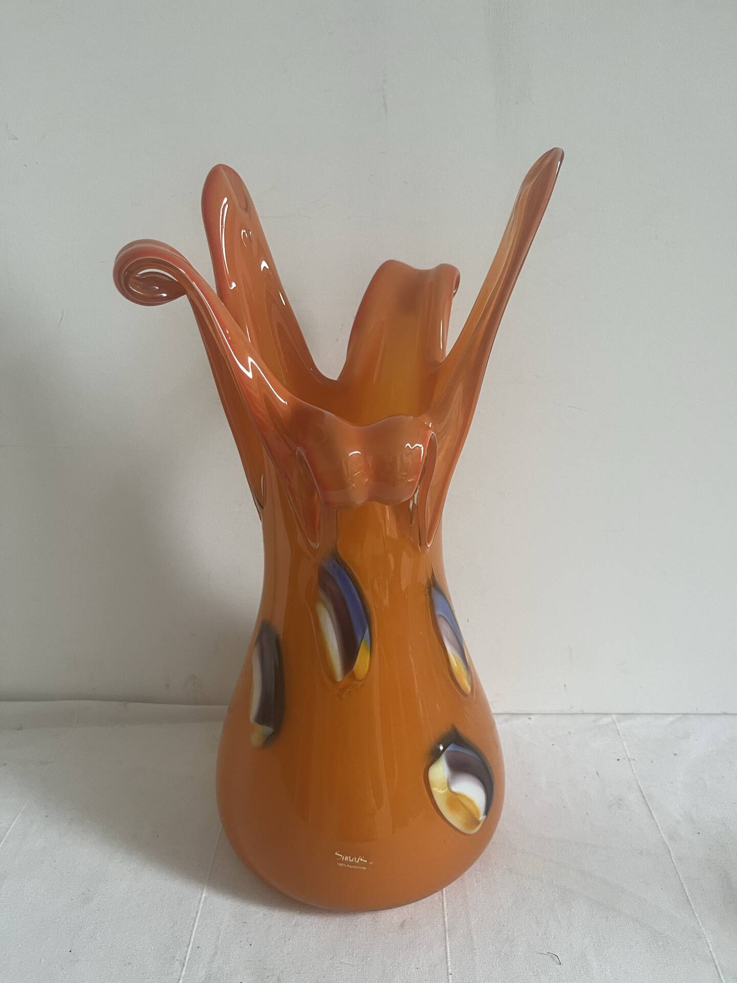 Large vintage blown glass vase Simais