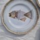 Set of 9 Saint Amand flat plates with fish decor