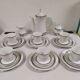 Coffee service for 6 people bavaria white and silver cup plate coffee maker milk pot sugar