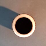 Small monogrammed black enameled ceramic vase by Willy Steinlin, Switzerland 1960.