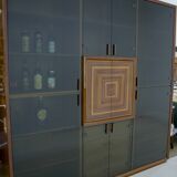 Signed Luciano Frigerio Rare Italian Inlaid Bar Cabinet "Paganini", 1975s