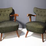 Pair of mid century wingback armchairs, Czechoslovakia, circa 1940´s