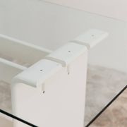 Table à manger Pierre Cardin en bois et cristal design années 70 moderne