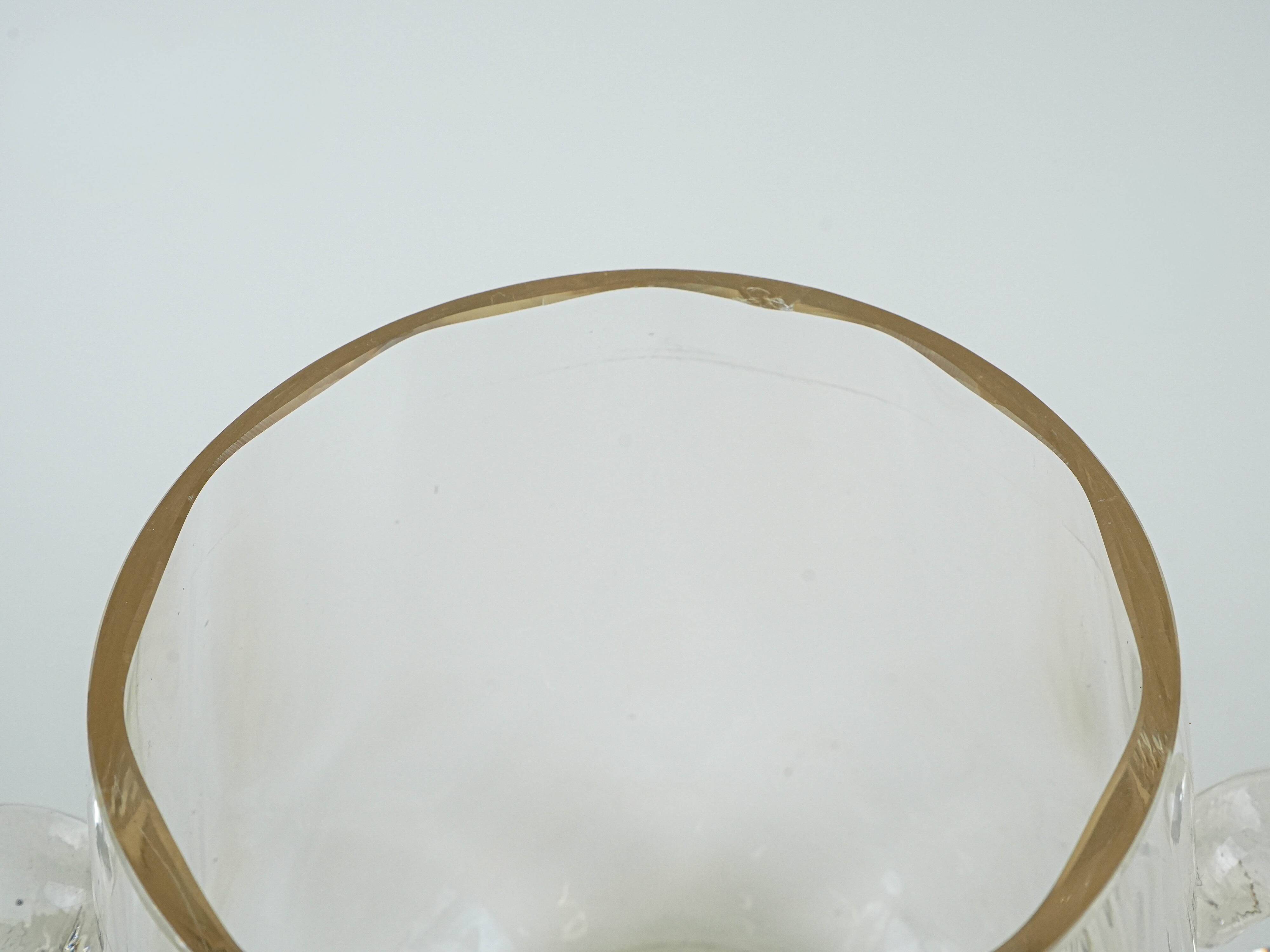 Glass ice bucket, Italian design, 1970s, made in Italy